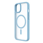 Hybrid Soft + Snap - Apple iPhone 14, iPhone 13 Case MagSafe Compatible - Clear Baby Blue, Angled Rear View Frosted  Back Without Phone
