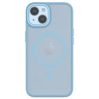 Hybrid Soft + Snap - Apple iPhone 14, iPhone 13 Case MagSafe Compatible - Clear Baby Blue, Rear View Frosted  Back with Phone