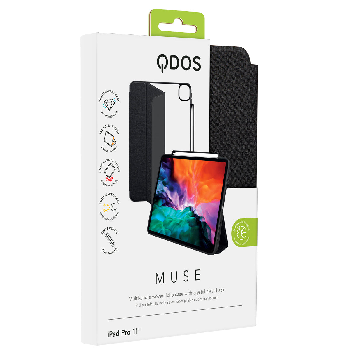 MUSE - Apple iPad Air 11-inch (M3/M2) / iPad Air (5th/4th gen) / iPad Pro 11-inch (4th/3rd/2nd/1st gen) Folio Case - Clear / Grey