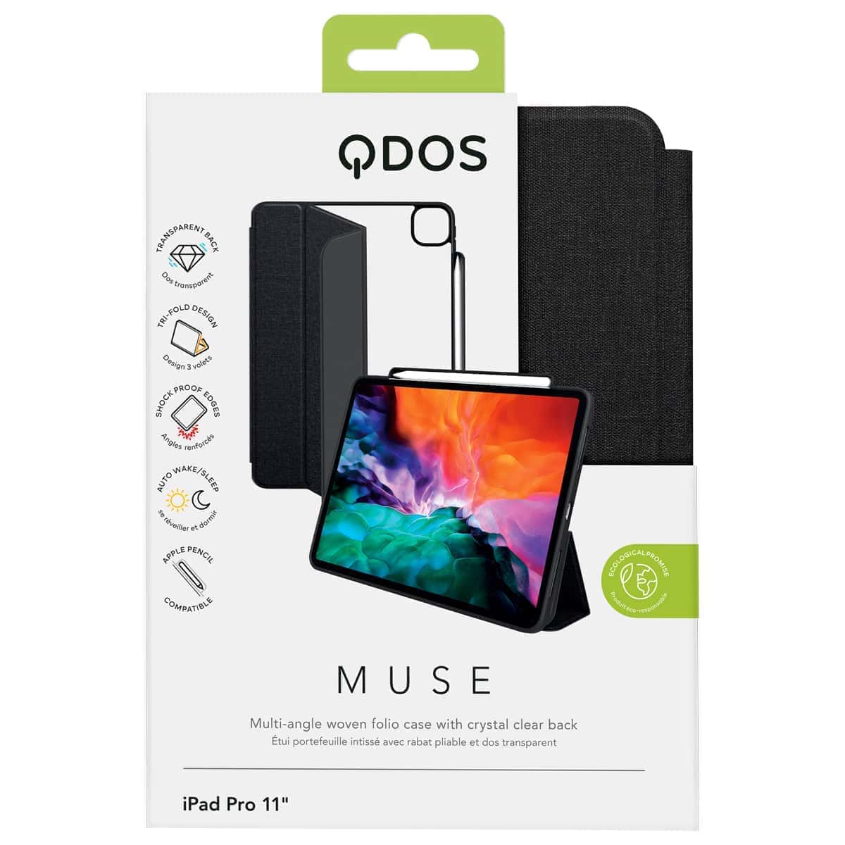 MUSE - Apple iPad Air 11-inch (M3/M2) / iPad Air (5th/4th gen) / iPad Pro 11-inch (4th/3rd/2nd/1st gen) Folio Case - Clear / Grey