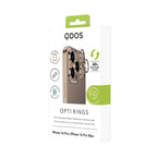 OptiRings - Apple iPhone 16 Pro, iPhone 16 Pro Max Camera Lens Protector - Beige Titanium, Showcasing product packaging in white