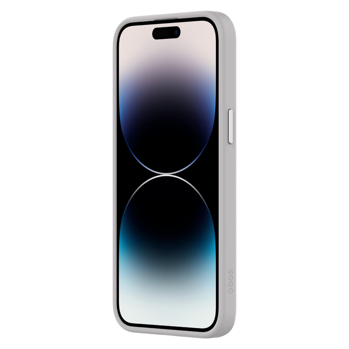 Hybrid Soft + Snap - Apple iPhone 15 Pro Max Case MagSafe Compatible - Clear Natural Titanium, Angled Front View with Phone and Screen Display On