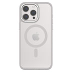 Hybrid Soft + Snap - Apple iPhone 15 Pro Max Case MagSafe Compatible - Clear Natural Titanium, Rear View Frosted  Back with Phone