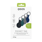 PocketTag Key Ring for AirTag x 4 Pack - Black, Grey, Navy Blue, Baltic Blue