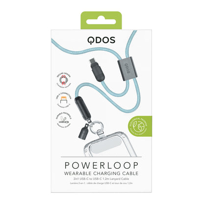 PowerLoop Lanyard - 2-in-1 Lanyard & USB-C Cable - Blue