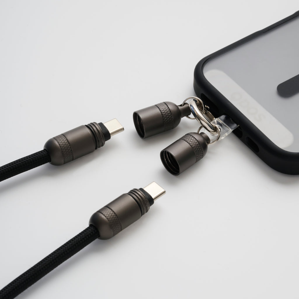 PowerLoop Lanyard - 2-in-1 Lanyard & USB-C Cable - Black