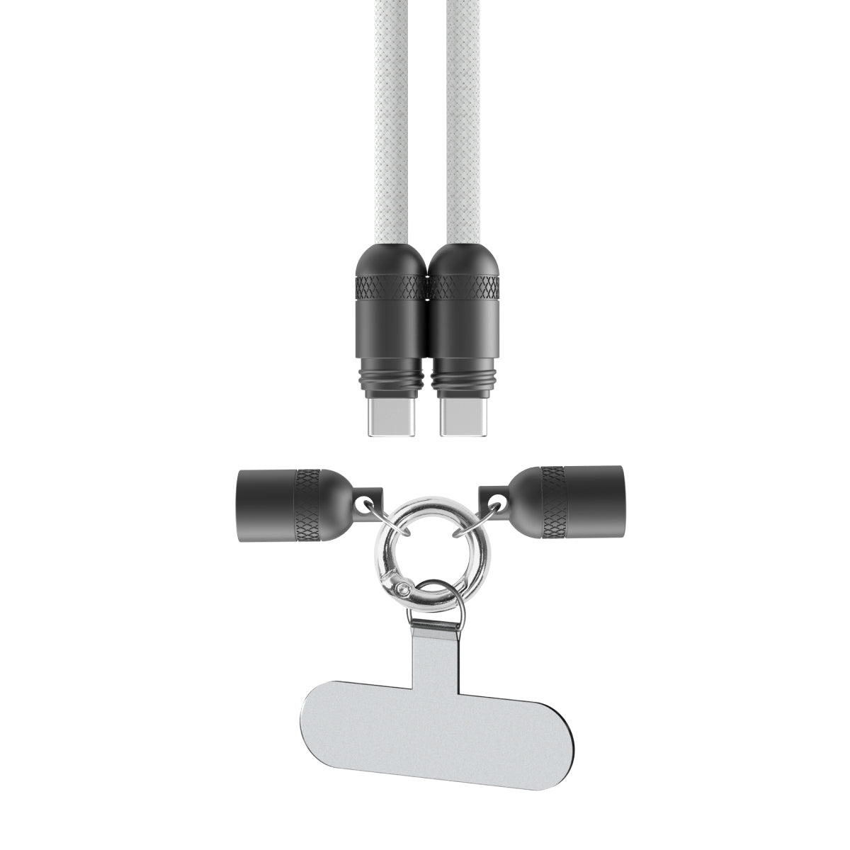 PowerLoop Lanyard - 2-in-1 Lanyard & USB-C Cable - White