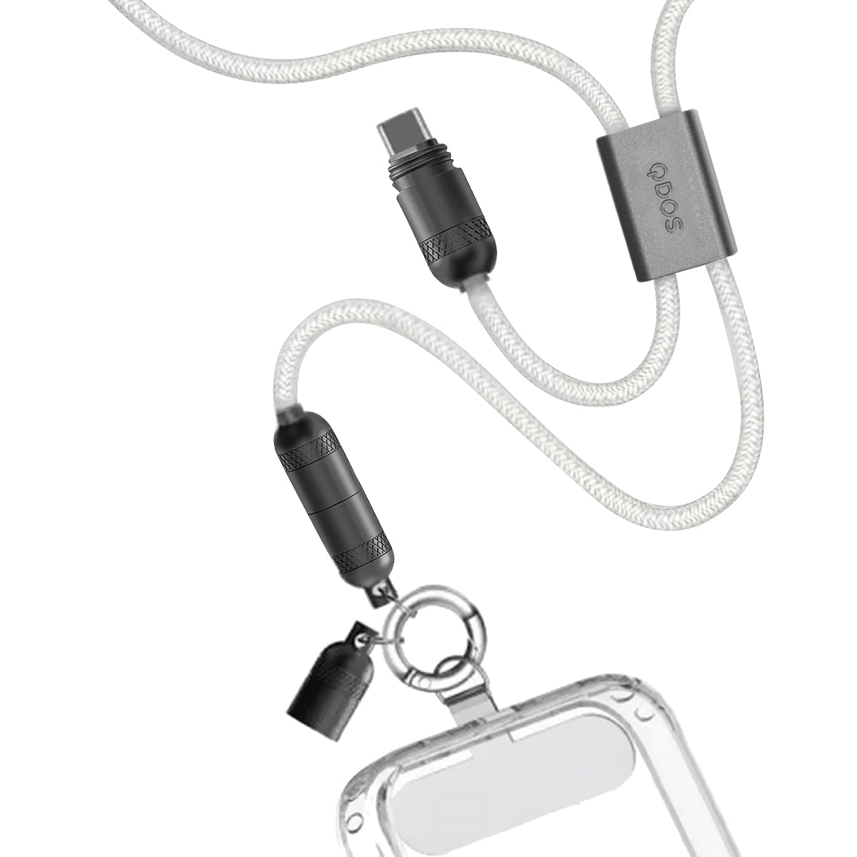 PowerLoop Lanyard - 2-in-1 Lanyard & USB-C Cable - White