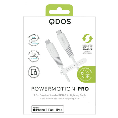 PowerMotion Pro - USB-C to MFI Cable (USB 2.0, 1.2m) - White