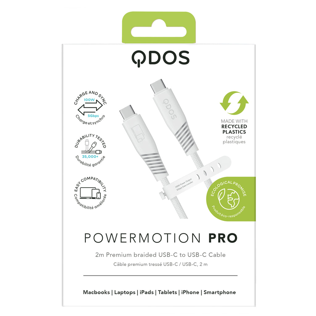 PowerMotion Pro - USB-C to USB-C Cable (USB 3.0, 2m) - White