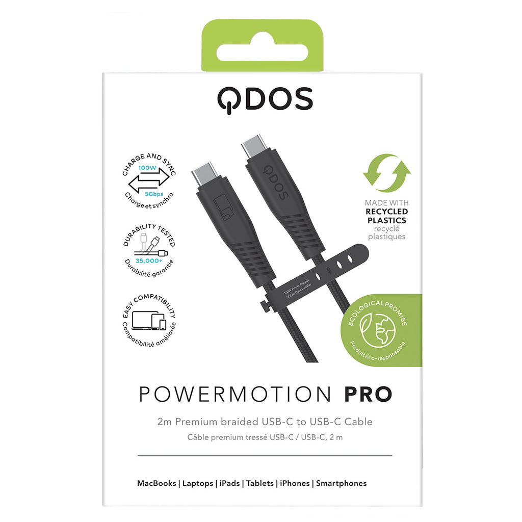 PowerMotion Pro - USB-C to USB-C Cable (USB 3.0, 2m) - Black