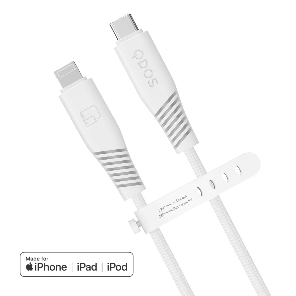 PowerMotion Pro - USB-C to MFI Cable (USB 2.0, 1.2m) - White