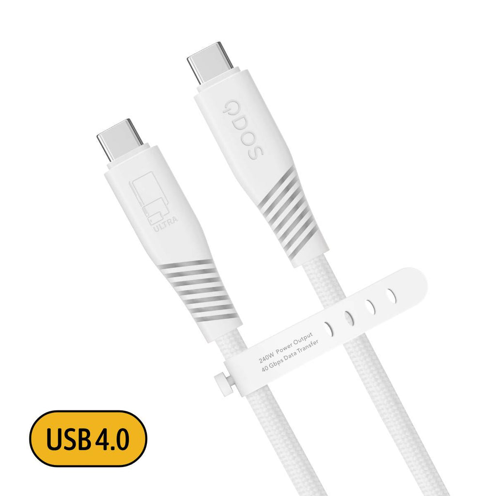 PowerMotion Ultra - USB-C to USB-C Cable (USB 4.0, 2m) - White