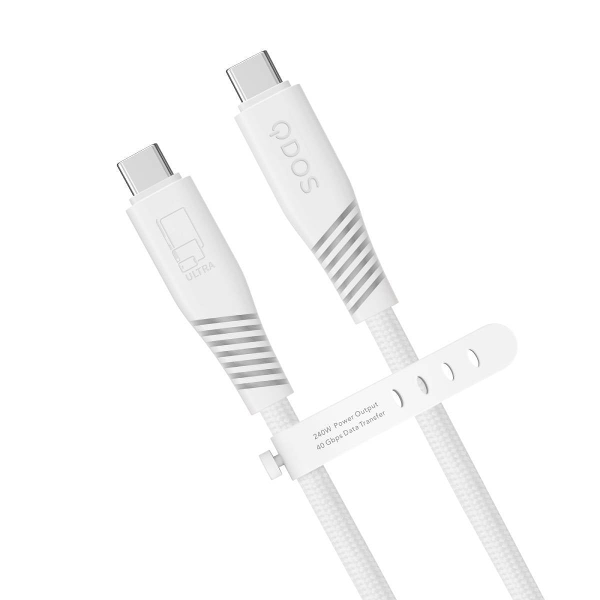 PowerMotion Ultra - USB-C to USB-C Cable (USB 4.0, 2m) - White