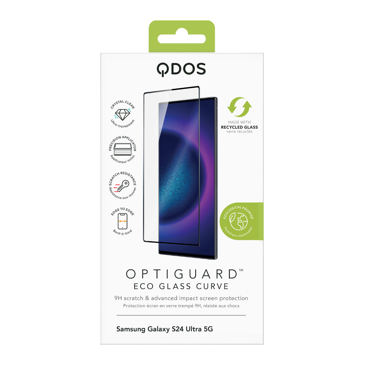 OptiGuard Eco Glass Curve - Samsung Galaxy S24 Ultra Screen Protector - Clear / Black Frame