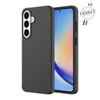 A matte black protective phone case shown from the back and side on a smartphone, with a small 'Origin France Garantie' badge in the top right corner.