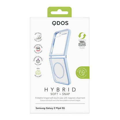 Hybrid Soft + Snap - Samsung Galaxy Z Flip6 Case Qi Compatible - Clear / Blue