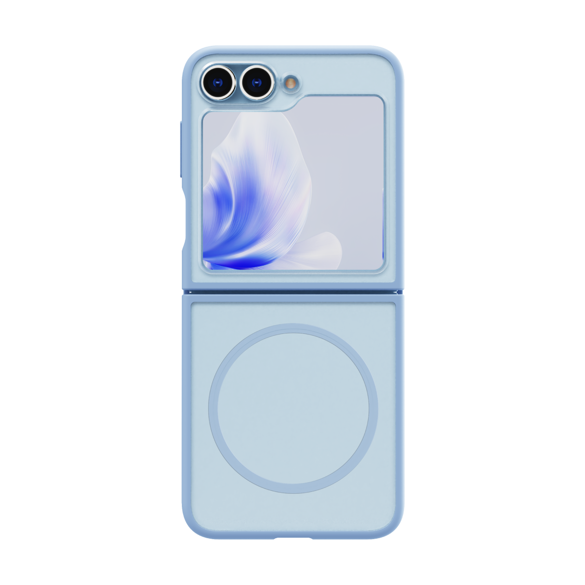 Hybrid Soft + Snap - Samsung Galaxy Z Flip6 Case Qi Compatible - Clear / Blue