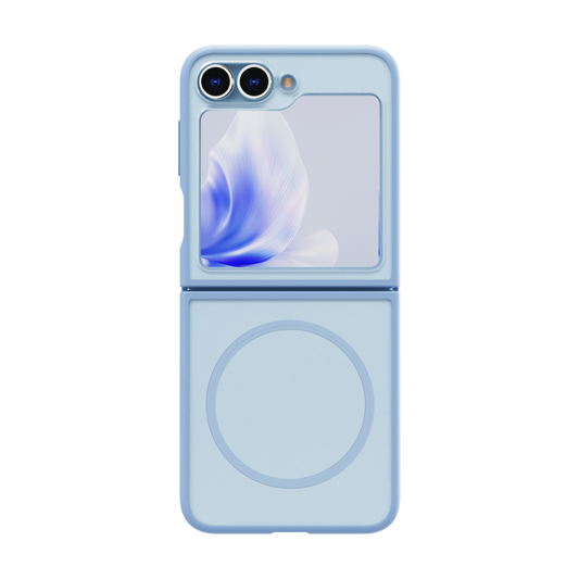 Hybrid Soft + Snap - Samsung Galaxy Z Flip6 Case Qi Compatible - Clear / Blue