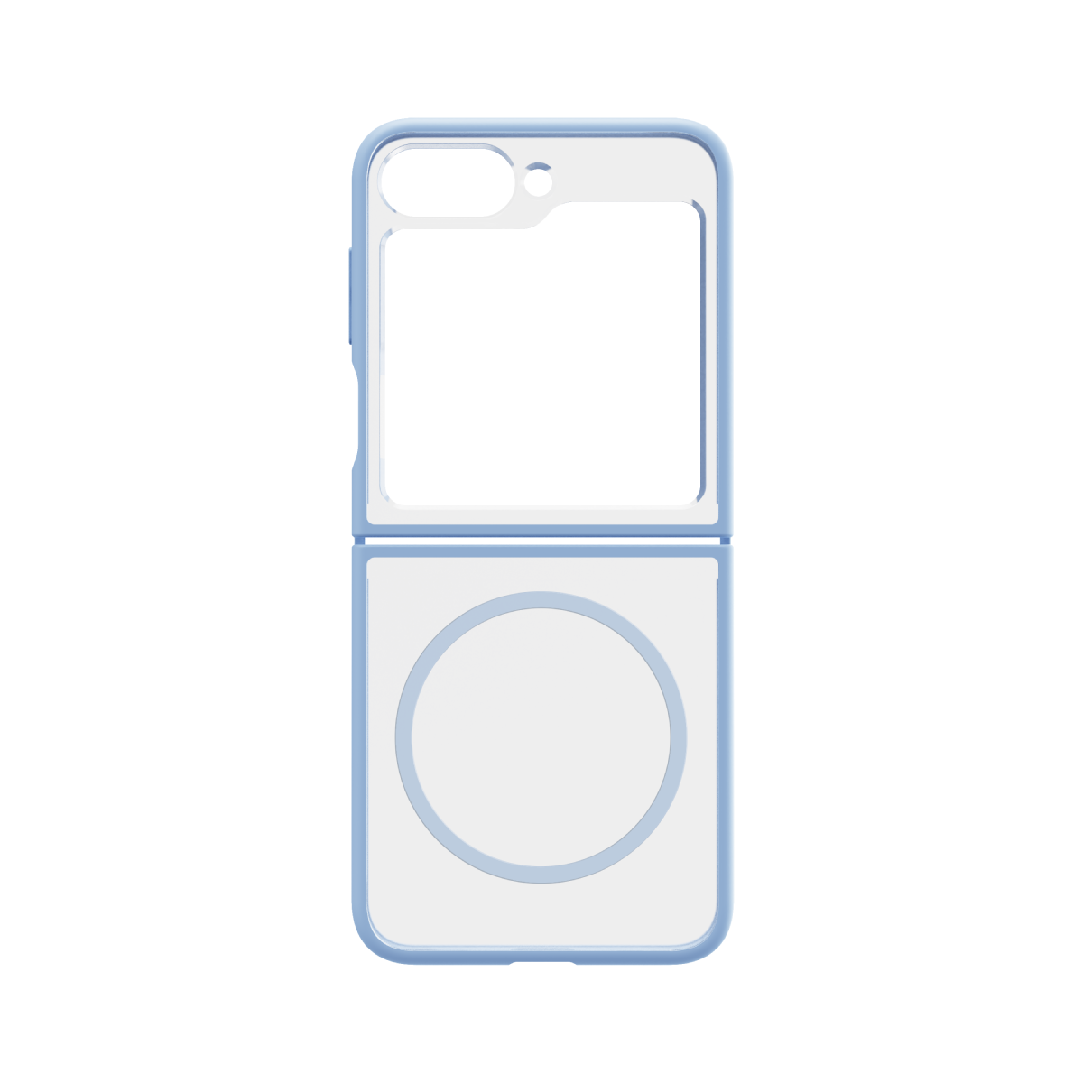 Hybrid Soft + Snap - Samsung Galaxy Z Flip6 Case Qi Compatible - Clear / Blue