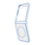 Hybrid Soft + Snap - Samsung Galaxy Z Flip6 Case Qi Compatible - Clear / Blue
