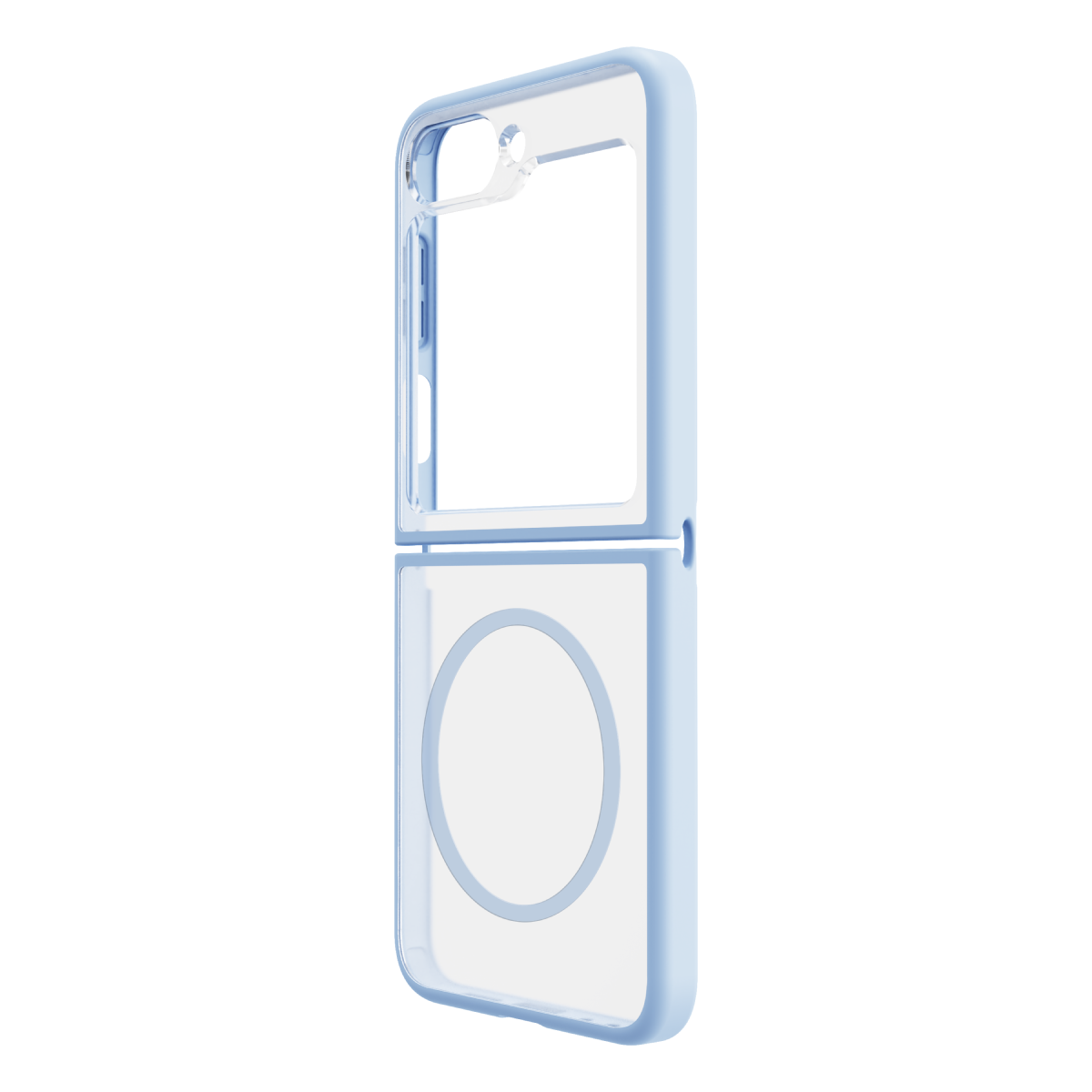 Hybrid Soft + Snap - Samsung Galaxy Z Flip6 Case Qi Compatible - Clear / Blue