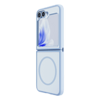 Hybrid Soft + Snap - Samsung Galaxy Z Flip6 Case Qi Compatible - Clear / Blue