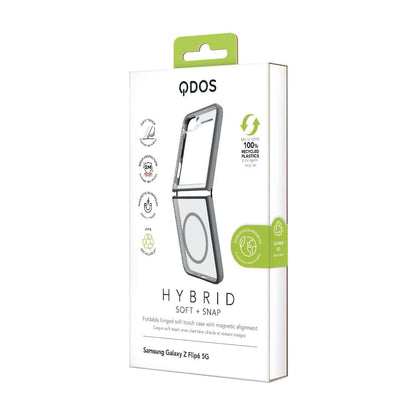 Hybrid Soft + Snap - Samsung Galaxy Z Flip6 Case Qi Compatible - Clear / Grey
