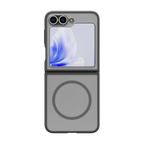 Hybrid Soft + Snap - Samsung Galaxy Z Flip6 Case Qi Compatible - Clear / Grey