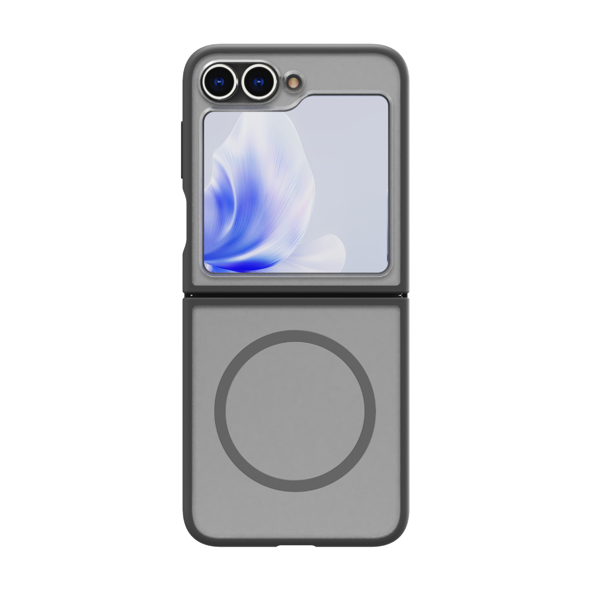 Hybrid Soft + Snap - Samsung Galaxy Z Flip6 Case Qi Compatible - Clear / Grey