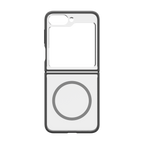 Hybrid Soft + Snap - Samsung Galaxy Z Flip6 Case Qi Compatible - Clear / Grey