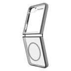 Hybrid Soft + Snap - Samsung Galaxy Z Flip6 Case Qi Compatible - Clear / Grey