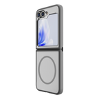 Hybrid Soft + Snap - Samsung Galaxy Z Flip6 Case Qi Compatible - Clear / Grey