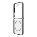 Hybrid Soft + Snap - Samsung Galaxy Z Flip6 Case Qi Compatible - Clear / Grey