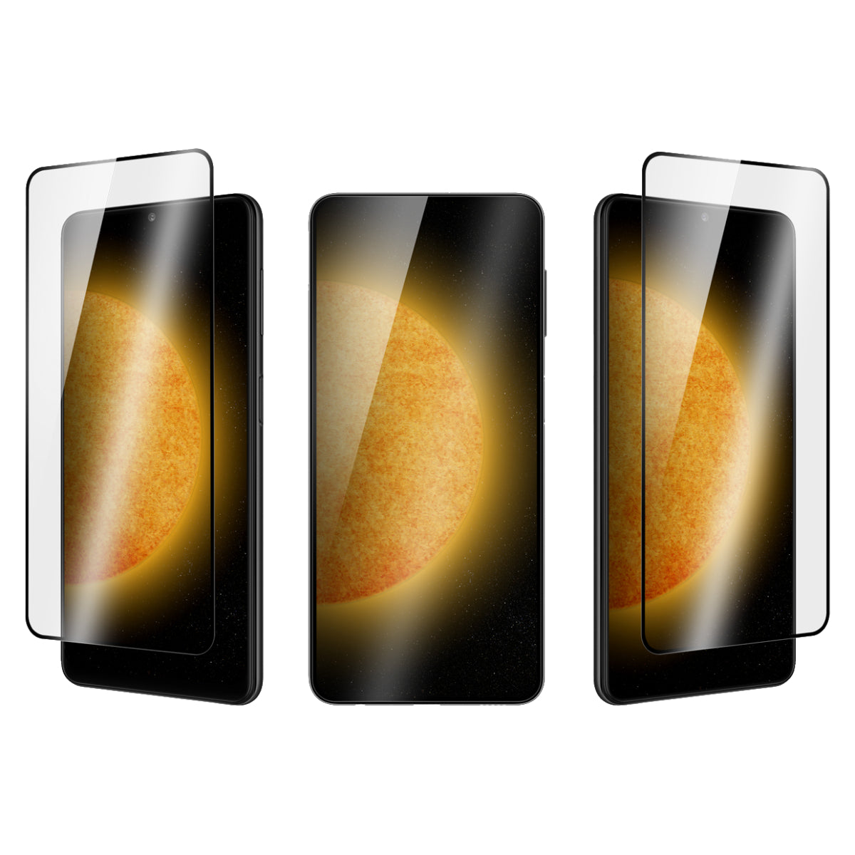 OptiGuard Eco Glass Plus - Samsung Galaxy S25 / S24 Screen Protector - Clear / Black Frame