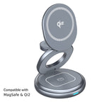 SnapStand Qi2 3-in-1 Wireless Charger - Space Grey