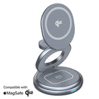 SnapStand Qi2 3-in-1 Wireless Charger - Space Grey
