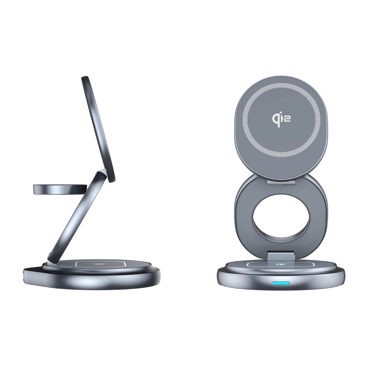 SnapStand Qi2 3-in-1 Wireless Charger - Space Grey