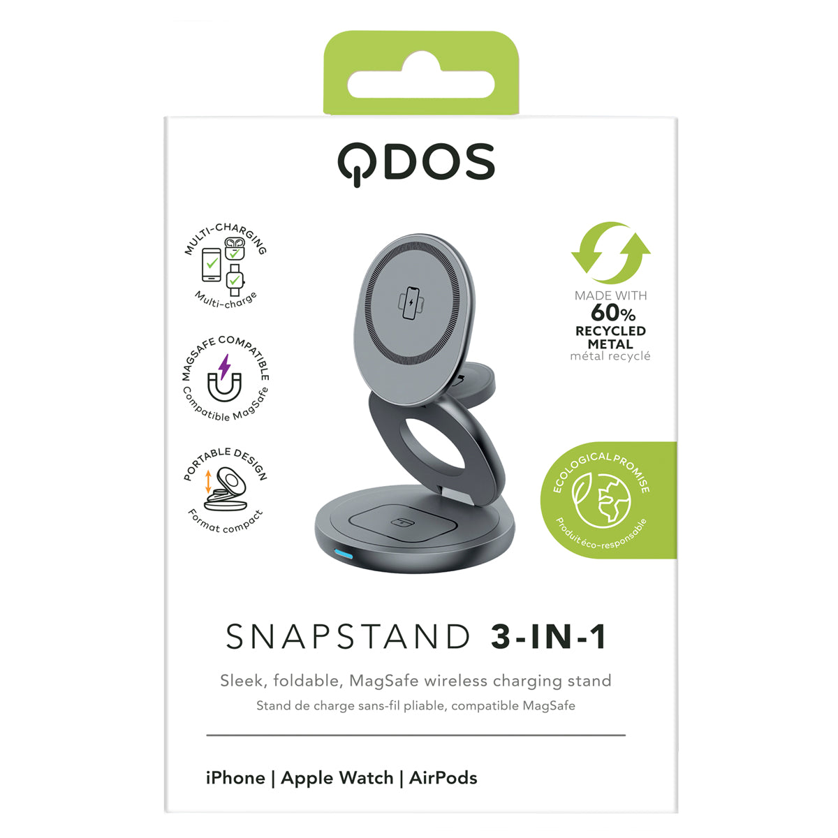 SnapStand 3-in-1 Wireless Charger - Space Grey