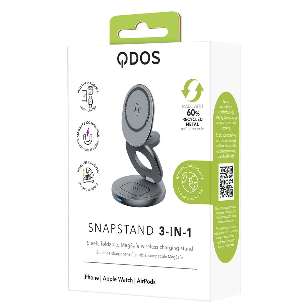 SnapStand 3-in-1 Wireless Charger - Space Grey