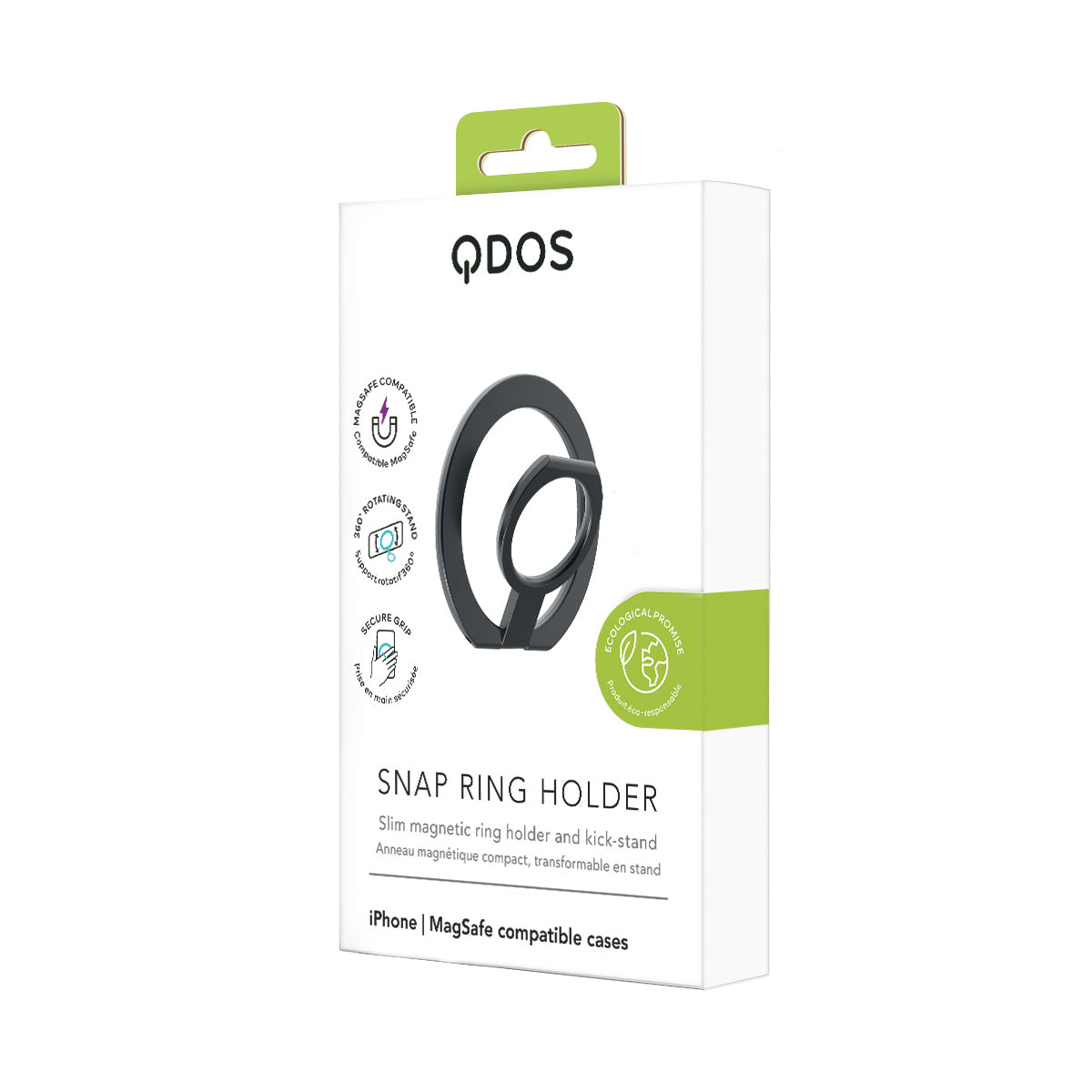 Snap Ring Holder - MagSafe Compatible Case Kick-stand - Black