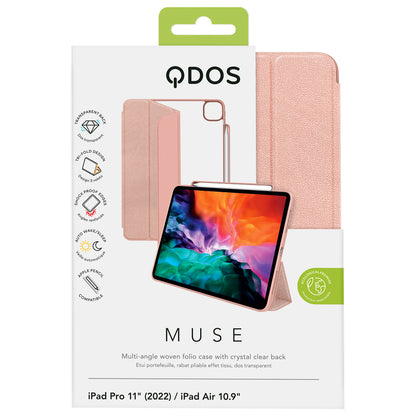 MUSE - Apple iPad Air 11-inch (M3/M2) / iPad Air (5th/4th gen) / iPad Pro 11-inch (4th/3rd/2nd/1st gen) Folio Case - Clear / Pink