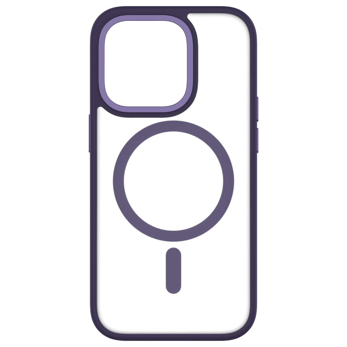 Hybrid Soft + Snap - iPhone 14 Pro Case MagSafe Compatible - Clear / Deep Purple
