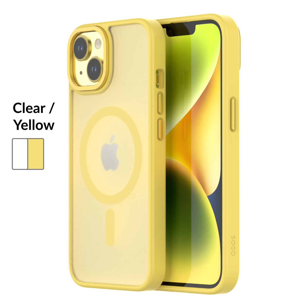 Hybrid Soft + Snap - iPhone 14 / iPhone 13 Case MagSafe Compatible - Clear / Yellow