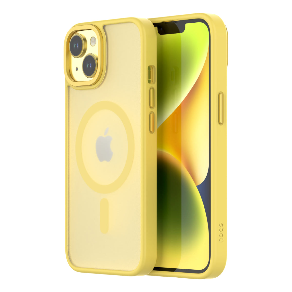 Hybrid Soft + Snap - iPhone 14 / iPhone 13 Case MagSafe Compatible - Clear / Yellow
