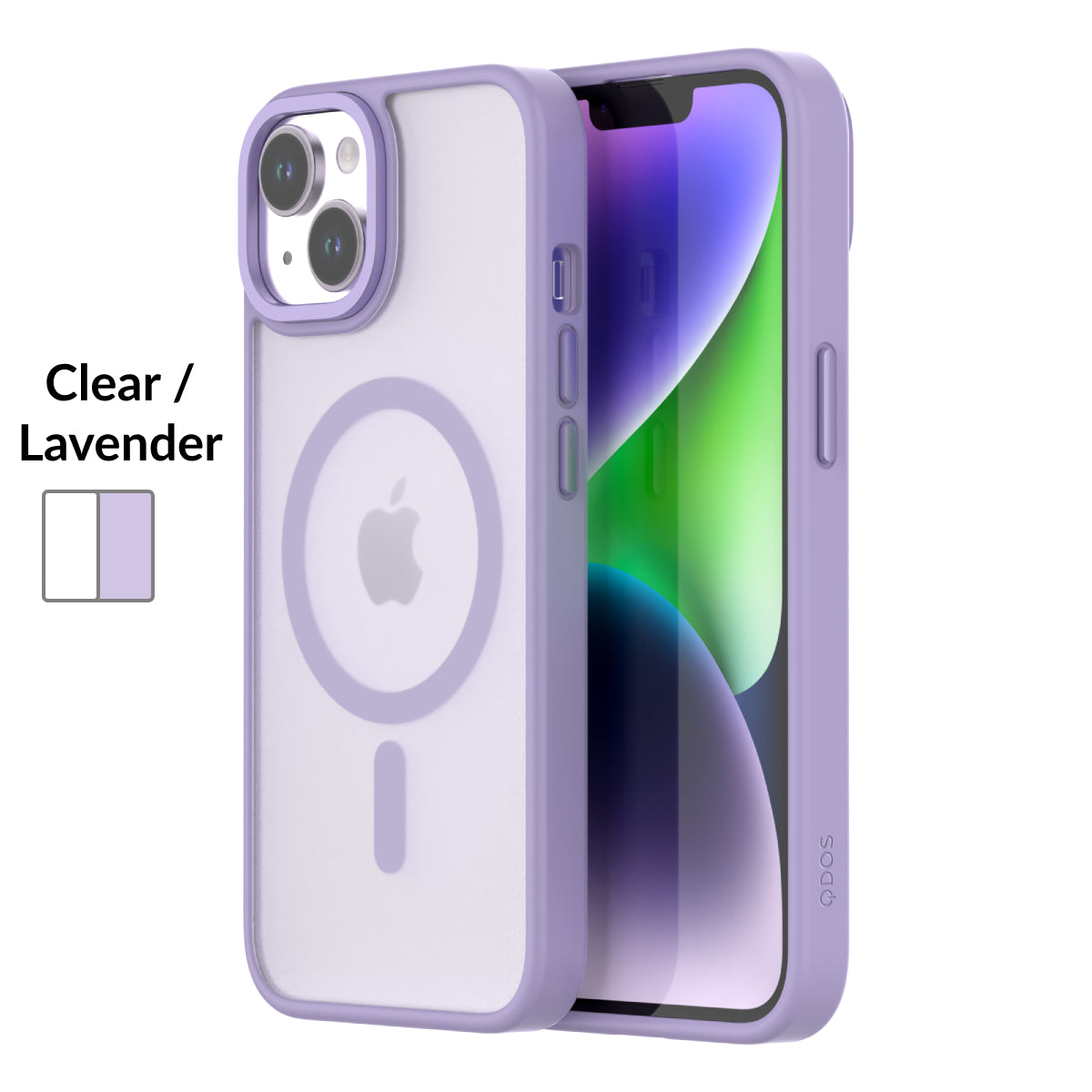 Hybrid Soft + Snap - iPhone 14 / iPhone 13 Case MagSafe Compatible - Clear / Lavender