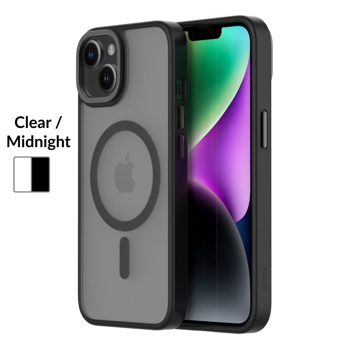 Hybrid Soft + Snap - iPhone 14 / iPhone 13 Case MagSafe Compatible - Clear / Midnight