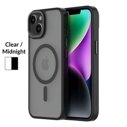 Hybrid Soft + Snap - iPhone 14 / iPhone 13 Case MagSafe Compatible - Clear / Midnight