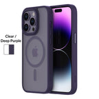 Hybrid Soft + Snap - iPhone 14 Pro Case MagSafe Compatible - Clear / Deep Purple