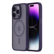 Hybrid Soft + Snap - iPhone 14 Pro Case MagSafe Compatible - Clear / Deep Purple